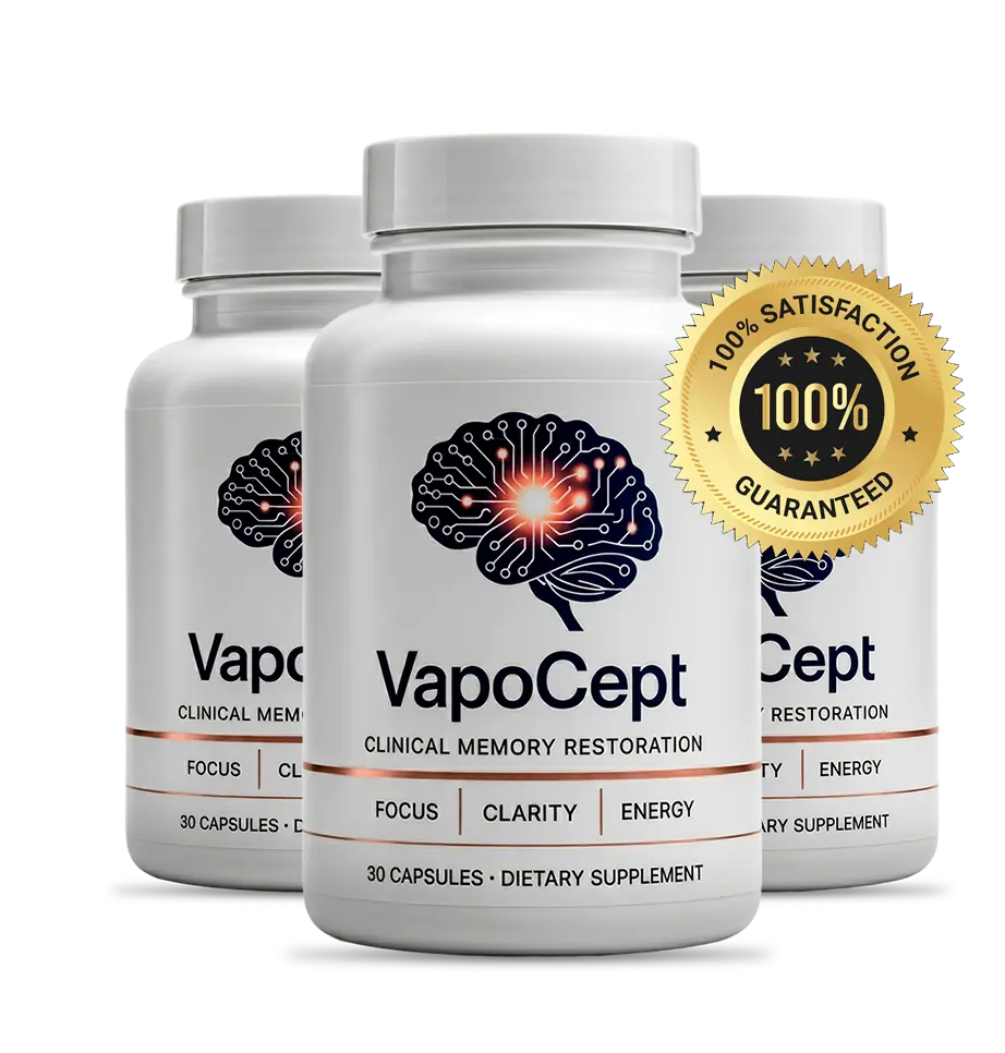 VapoCept bottle with 100 percent satisfaction guarantee seal
